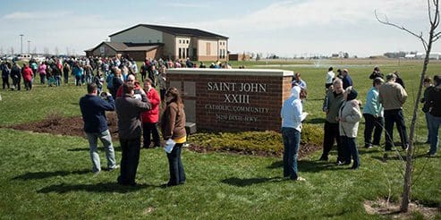 St John XXIII, Perrysburg, OH groundbreaking gathering.