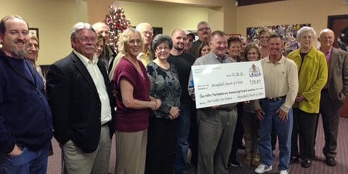 Mansfield Church of Christ capital campaign check.
