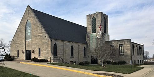 St. Peter's Evangelical Lutheran Church, Brownstown, IN exterior.