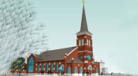 Architectural rendering of the new St. John the Baptist Catholic Church, Tipton, IN.