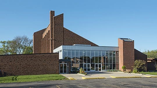 Our Shepherd Lutheran Church Birmingham, MI exterior.