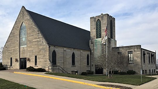 St. Peter's Evangelical Lutheran Church, Brownstown, IN, exterior.