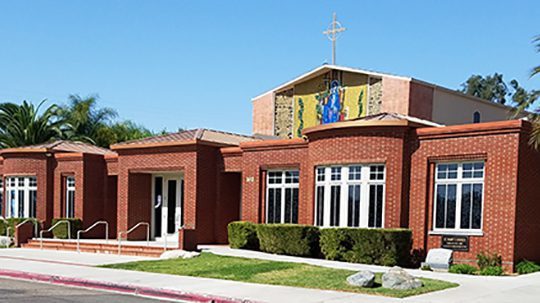 St. Mary Catholic Church, Escondido, CA front entrance.