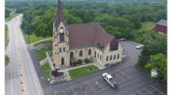 Exterior view of St Theresa Catholic Church in Eagle, Wisconsin