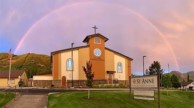 Rainbow over St Anne Catholic Church, Grants Pass, Oregon