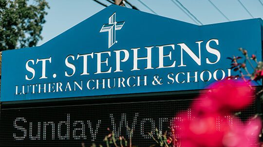 St. Stephens Lutheran Church & School, Hickory, NC, exterior.