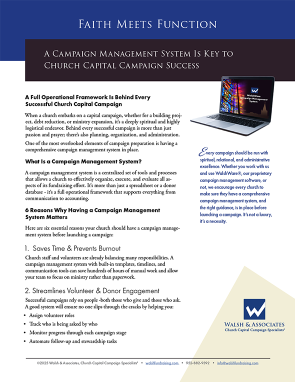 Faith Meets Function - Church capital campaign management software is key to church capital campaign success.