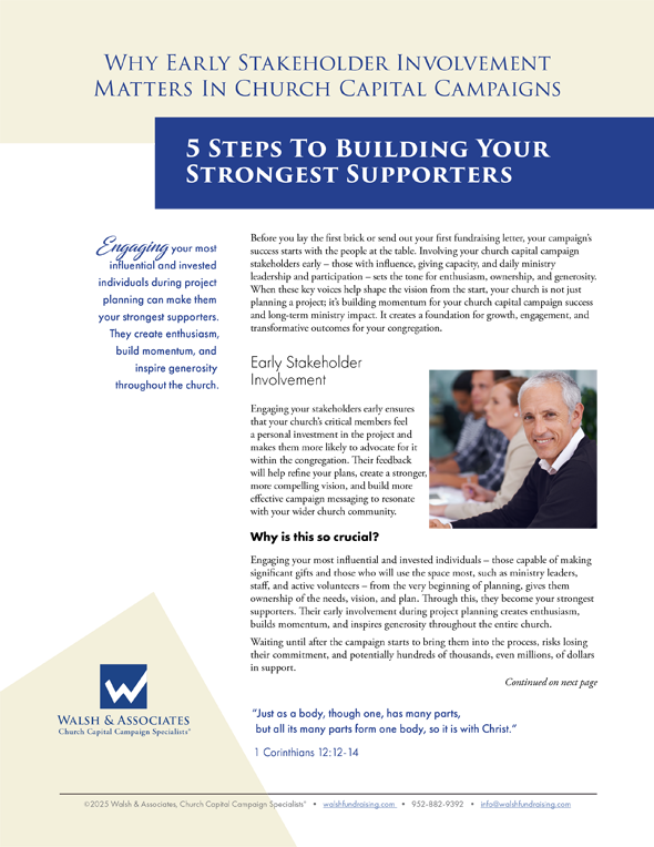 Why Early Stakeholder Involvement Matters In Church Capital Campaigns