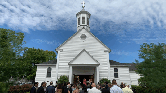 Front entrance of St Mary Parish, Vermilion, Ohio