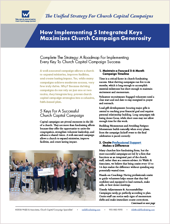 PDF article, How Implementing 5 Integrated Keys Maximizes Church Campaign Generosity