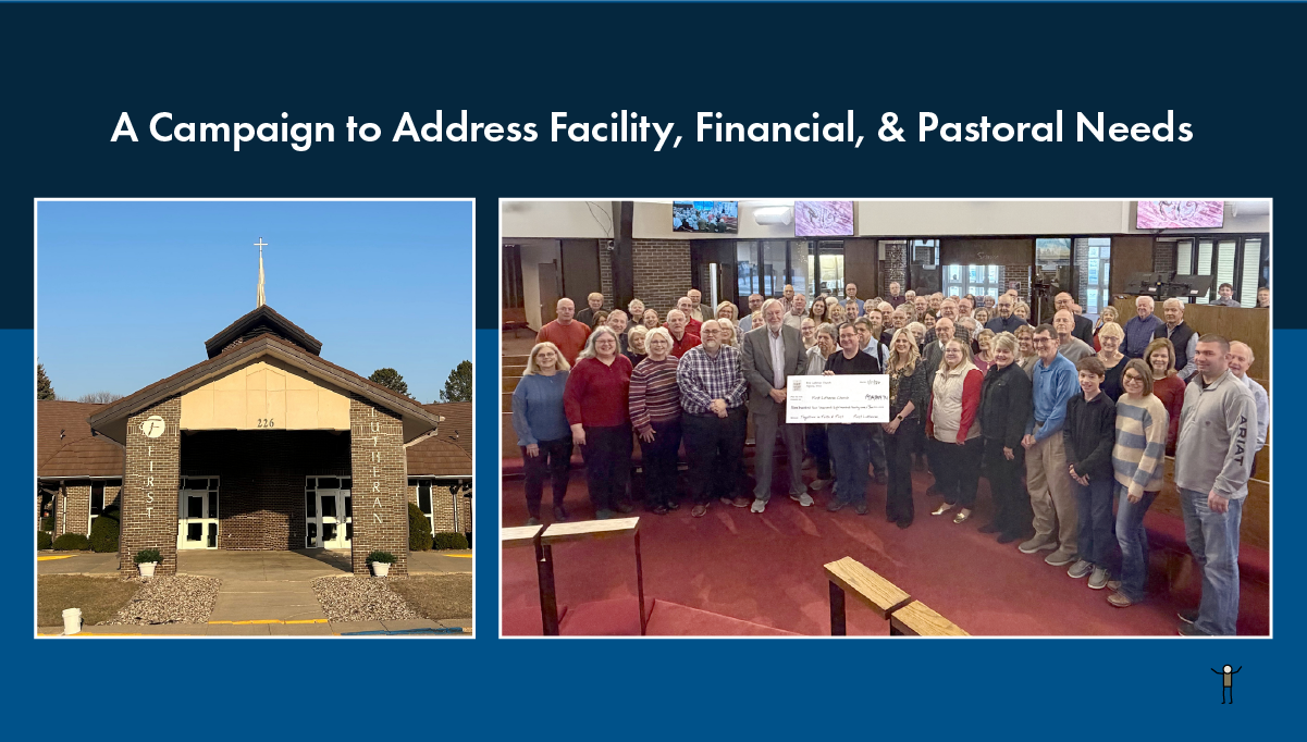First Lutheran Church of Algona church capital campaign success, led by Walsh & Associates.