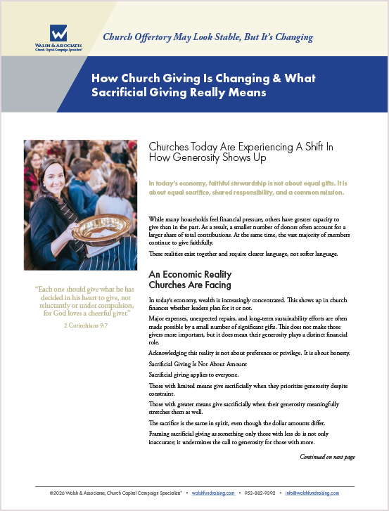 PDF: How Church Giving Is Changing & What Sacrificial Giving Really Means