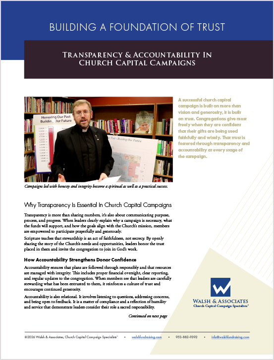 PDF of Transparency & Accountability In Church Capital Campaigns: Building a Foundation Of Trust
